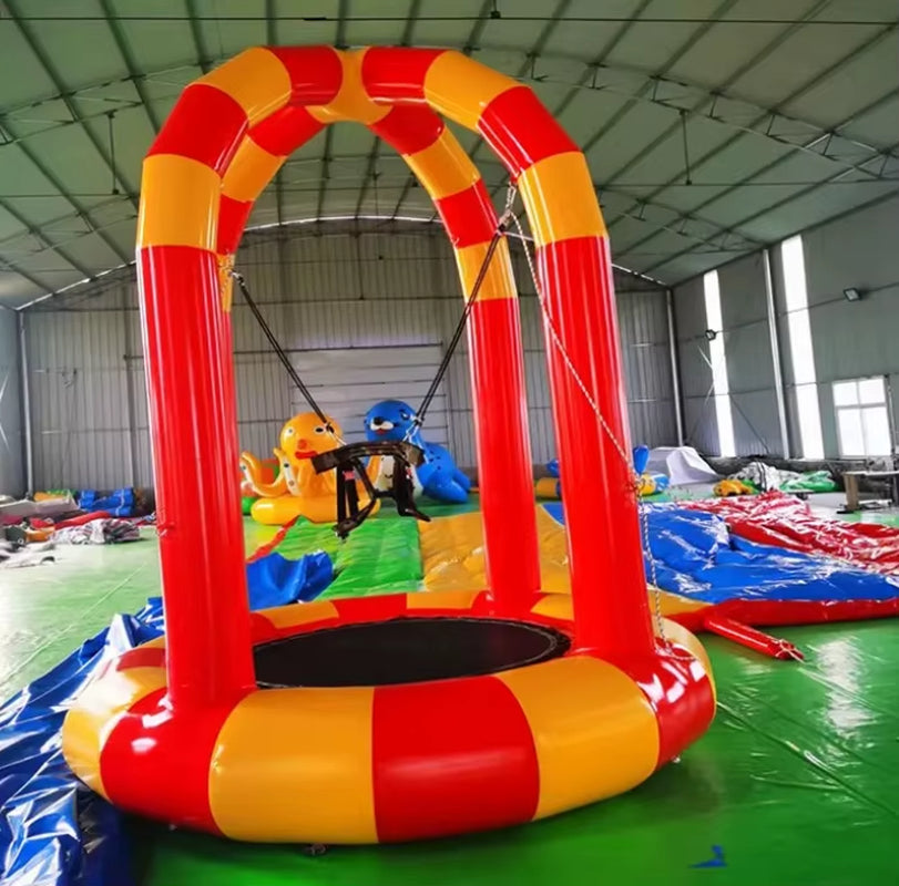 Outdoor Single Person PVC Inflatable Bungee Trampoline Inflatable Bungee Jumping Trampoline for Kids and Adults