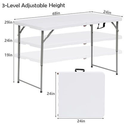 4 Foot Folding Table White