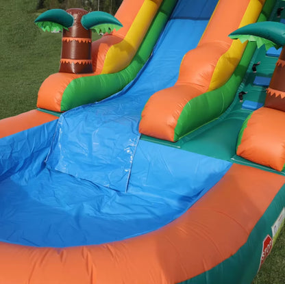 Commercial 15Oz PVC Inflatable Water Slide Outdoor Backyard Dry Wet Inflatable Slide with Pool