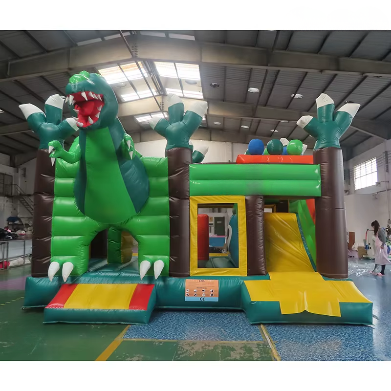 5×4M Dinosaur Jungle Inflatable Bouncy House with Slide