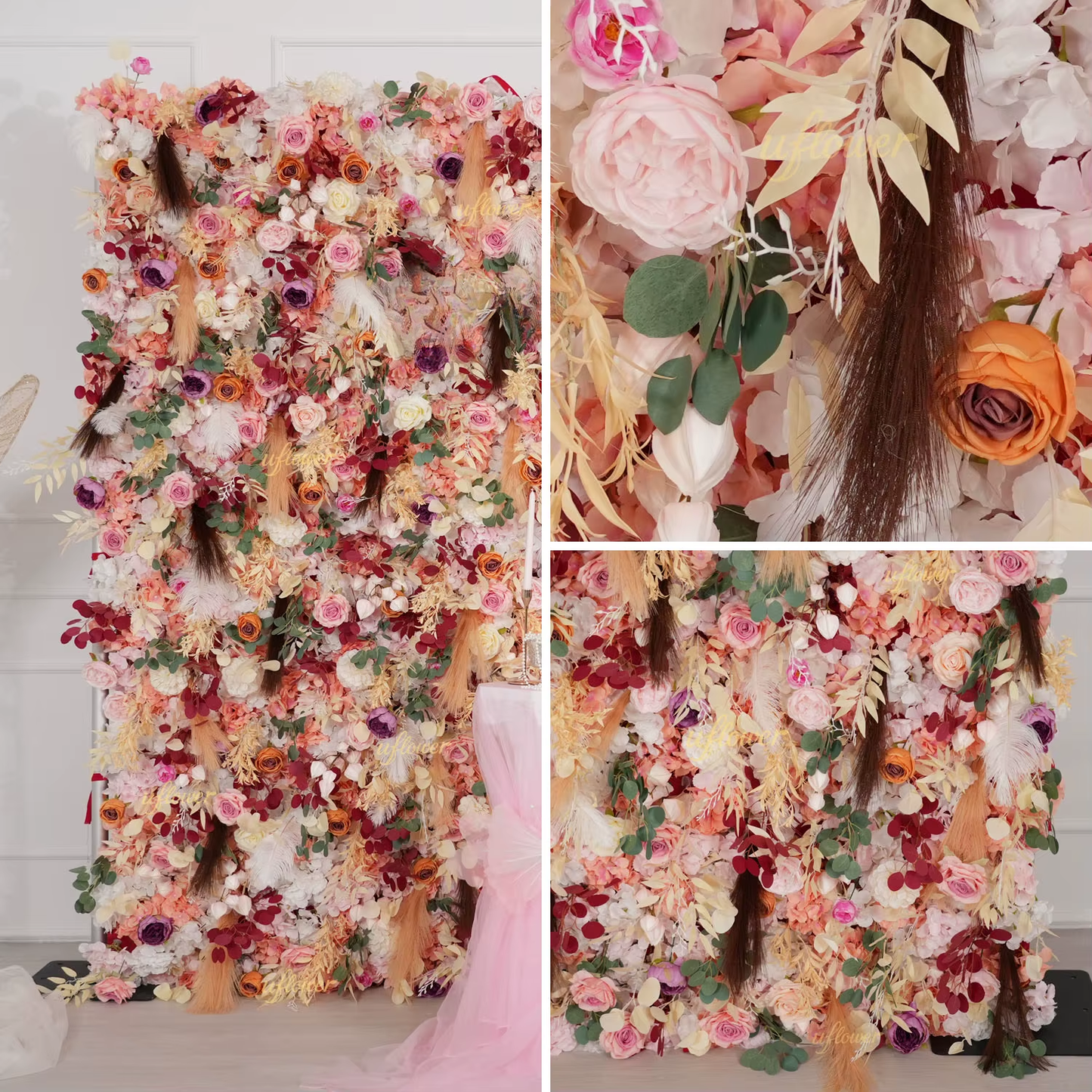 5D Romantic Flower Wall Backdrop Decor