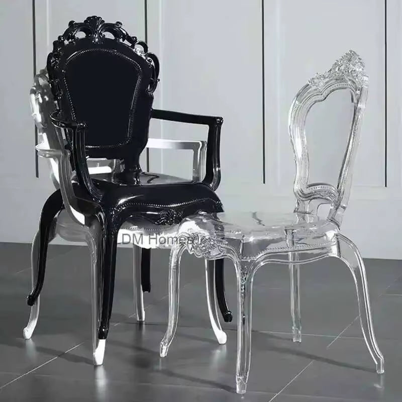Transparent Simple Dining Chairs Creative Kitchen Furniture Household Acrylic Crystal Dining Chair Designer Palace Style Stool H
