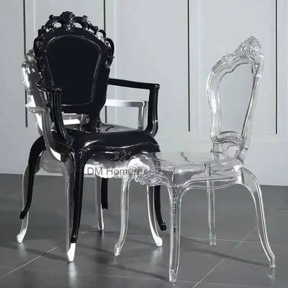 Transparent Simple Dining Chairs Creative Kitchen Furniture Household Acrylic Crystal Dining Chair Designer Palace Style Stool H