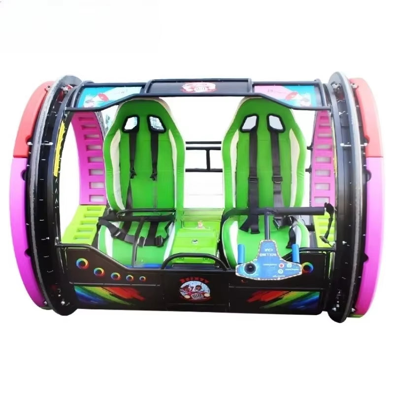 Outdoor Carnival Amusement Park Ride Happy Double Player 360 Degree Remote Control Rolling Car
