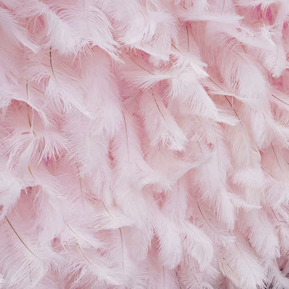 5D Pink Feather Rolling up Cloth Flower Wall Wedding Backdrop Decoration Floral Arrangement Event Party Banquet Supplies C8655