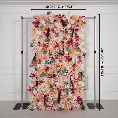 5D Romantic Flower Wall Wedding Backdrop Birthday Party Decoration Banquet Live Streaming Background Home Floral Decor