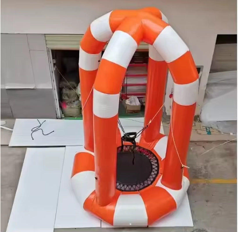 Outdoor Single Person PVC Inflatable Bungee Trampoline Inflatable Bungee Jumping Trampoline for Kids and Adults