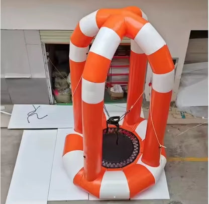 Outdoor Single Person PVC Inflatable Bungee Trampoline Inflatable Bungee Jumping Trampoline for Kids and Adults