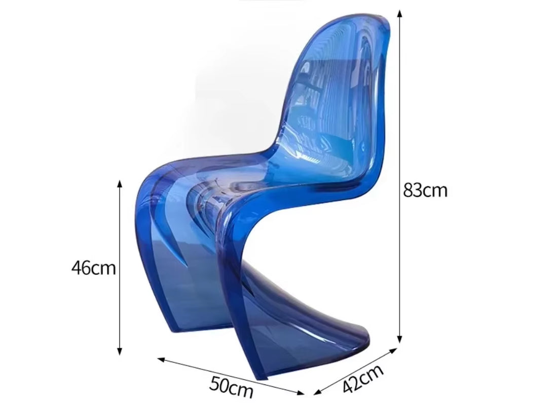 Elegant Clear Plastic Chair with Acrylic Backrest for Living Room Dining Stylish S Shaped Transparent Plastic Dining Stool