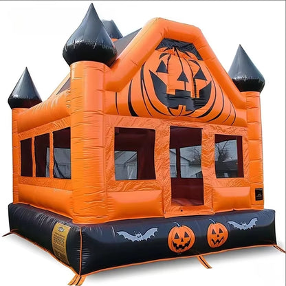 Fast Air Ship to Door, Inflatables Halloween Party Bouncy Castle Slide Combo PVC Pumpkin Bounce House for Events Rental