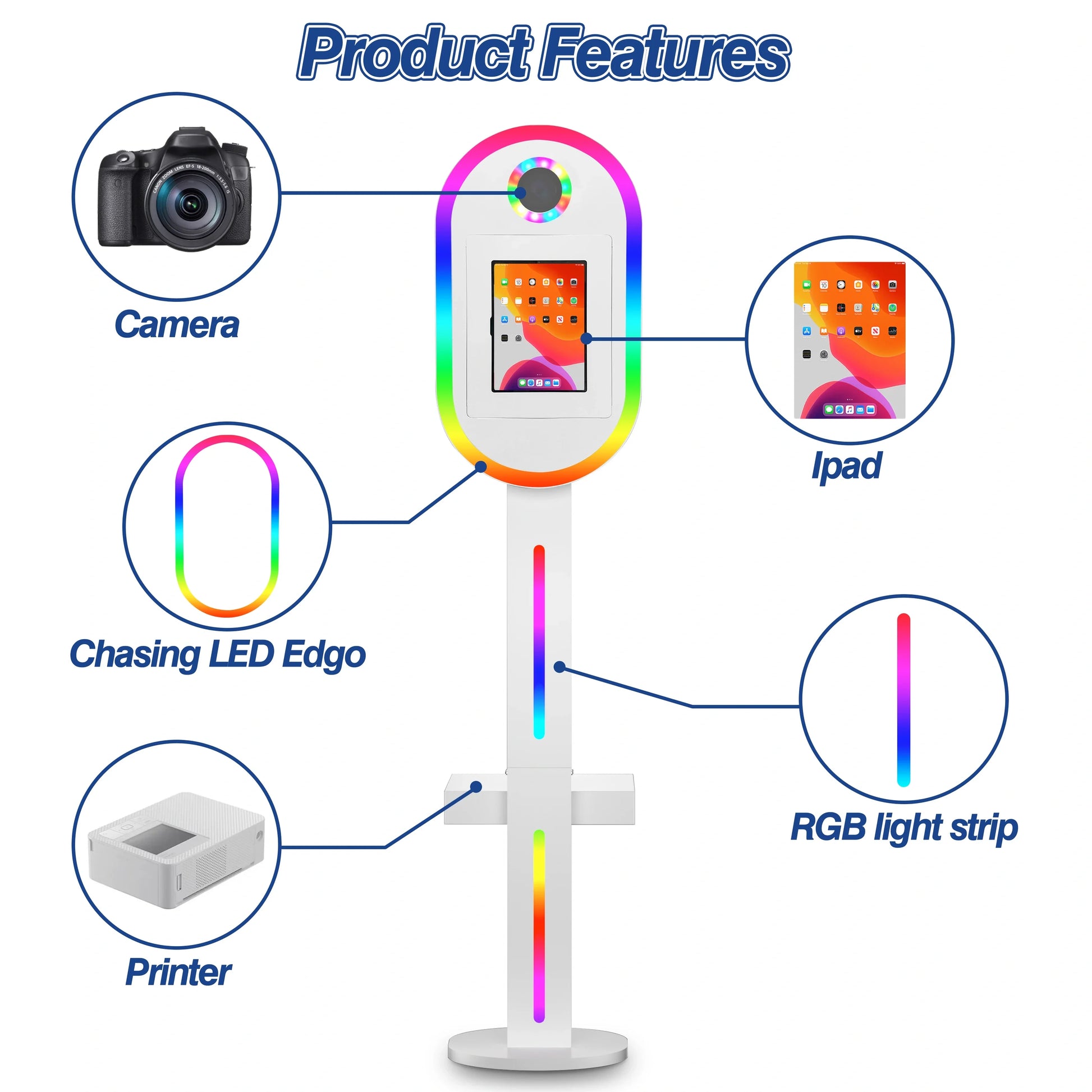 Ipad Stand Selfie Roaming Portable 12.9 Inch Photo Booth Ipad Photo Booth Case Photo Booth Stand with Lcd Display Machine