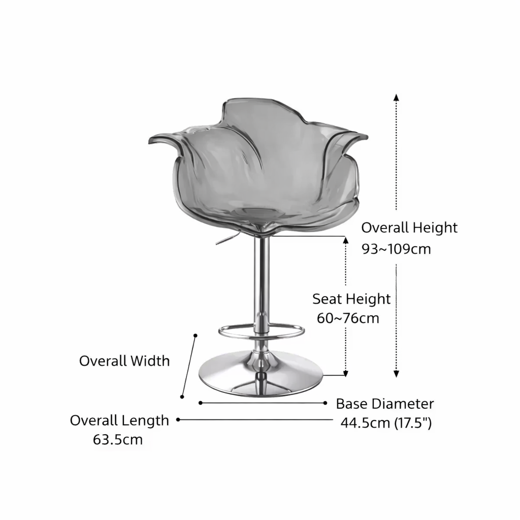 Modern Transparent Acrylic Bar Stool & Petal Dining Chair