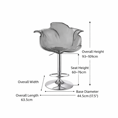 Modern Transparent Acrylic Bar Stool & Petal Dining Chair