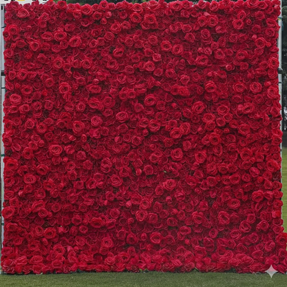5D Red Rose Cloth Flower Wall Wedding Backdrop