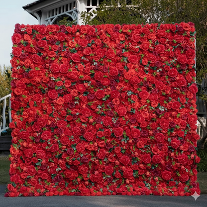 5D Red Rose Cloth Flower Wall Wedding Backdrop