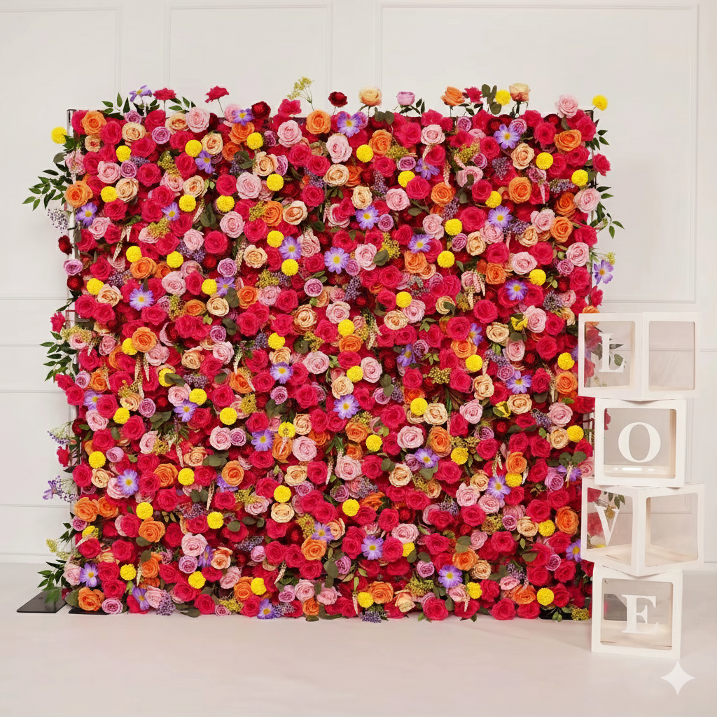 5D Romantic Flower Wall Backdrop Decor