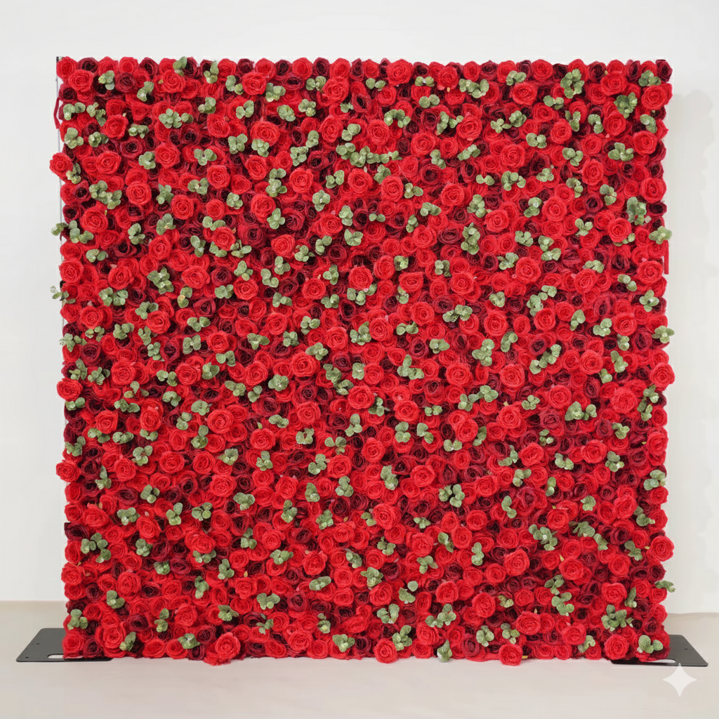 3D White Rose Cloth Flower Wall Curtain Wedding Backdrop