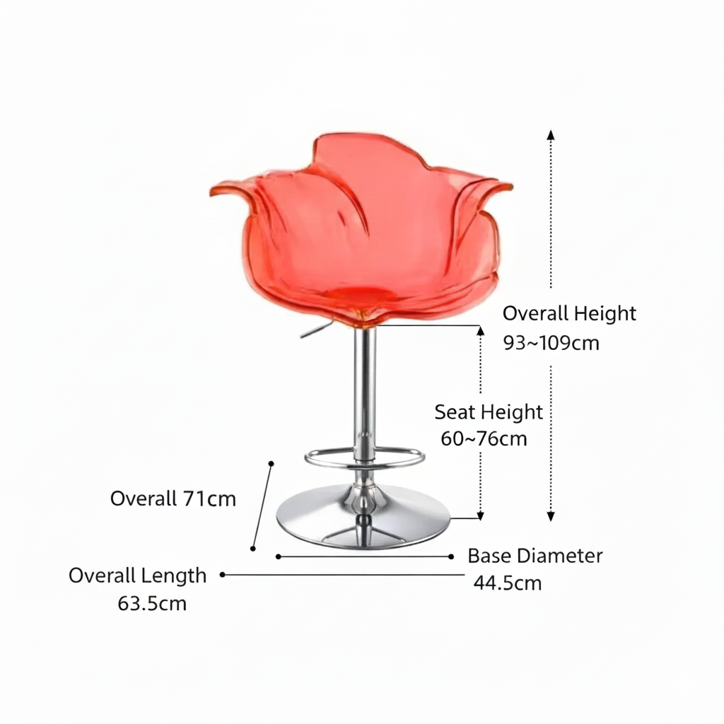 Modern Transparent Acrylic Bar Stool & Petal Dining Chair