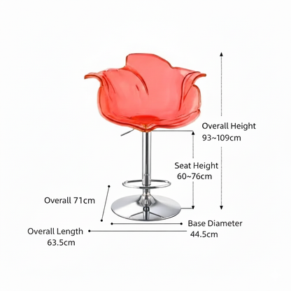 Modern Transparent Acrylic Bar Stool & Petal Dining Chair