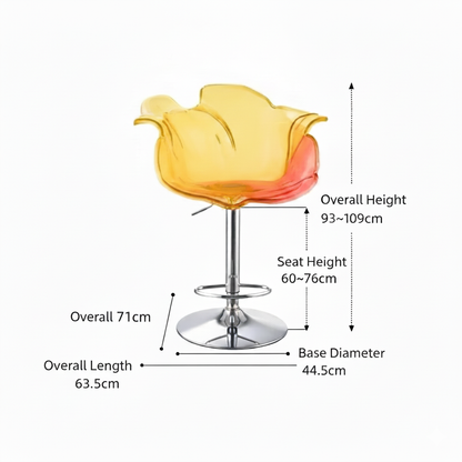 Modern Transparent Acrylic Bar Stool & Petal Dining Chair