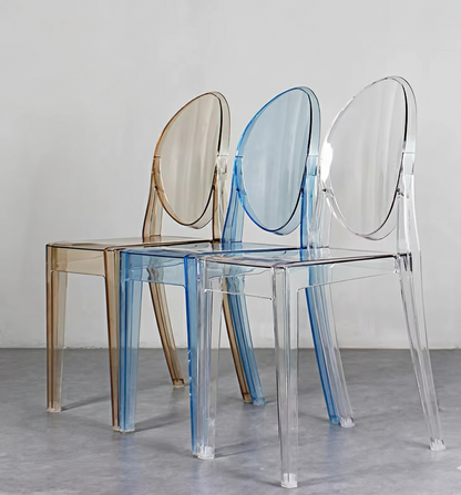 Plastic Chair with Transparent Backrest – Coffee & Dining Chair