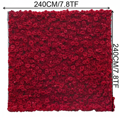 5D Red Rose Cloth Flower Wall Wedding Backdrop