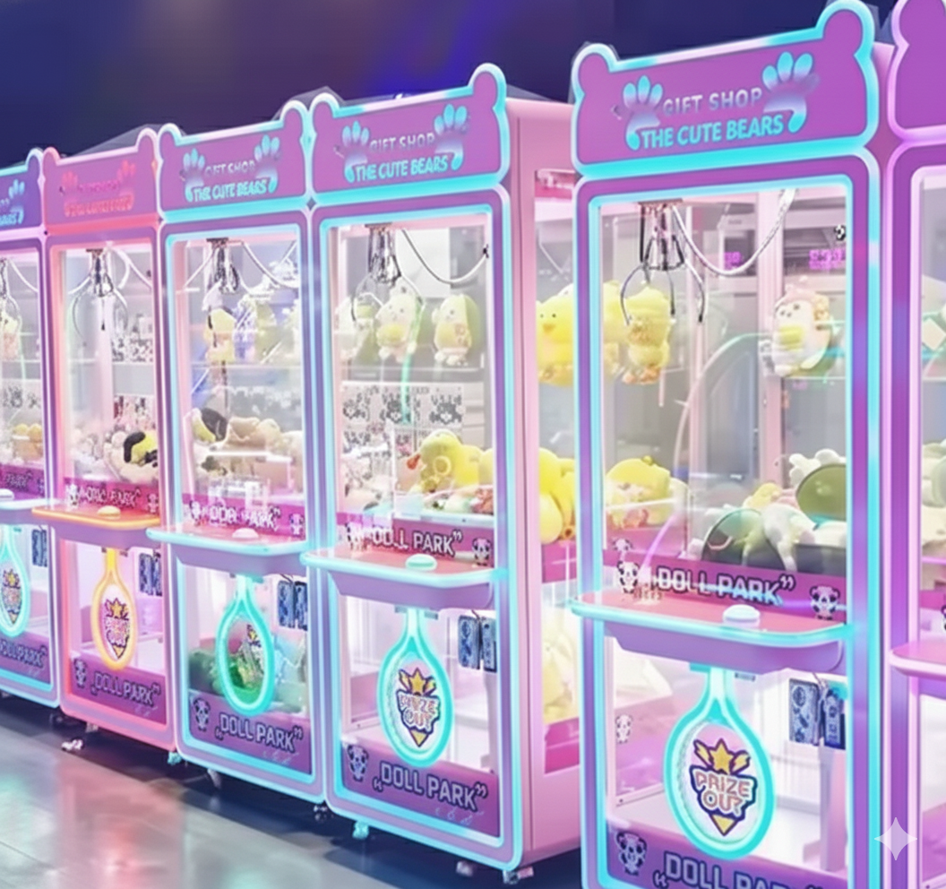 DILL PARK Multi-Color Crane Claw Machine - Coin Operated