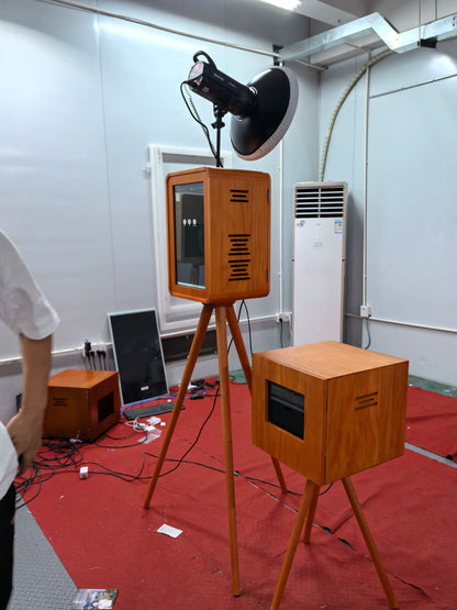 Retro Wooden Ipad Photo Booth for 12.9-Inch Ipad Photo Booth for Parties and Events
