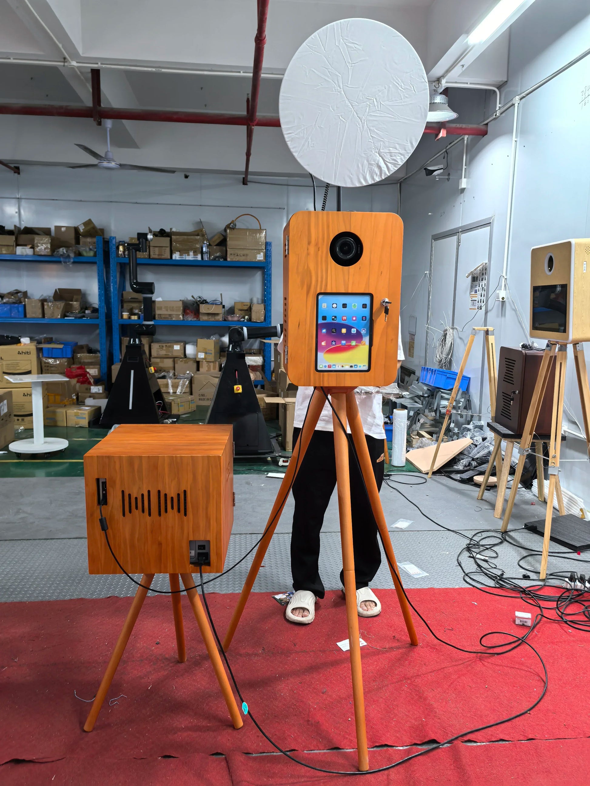 Retro Wooden Ipad Photo Booth for 12.9-Inch Ipad Photo Booth for Parties and Events