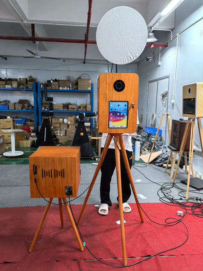 Retro Wooden Ipad Photo Booth for 12.9-Inch Ipad Photo Booth for Parties and Events