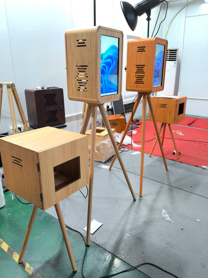 Retro Wooden Ipad Photo Booth for 12.9-Inch Ipad Photo Booth for Parties and Events