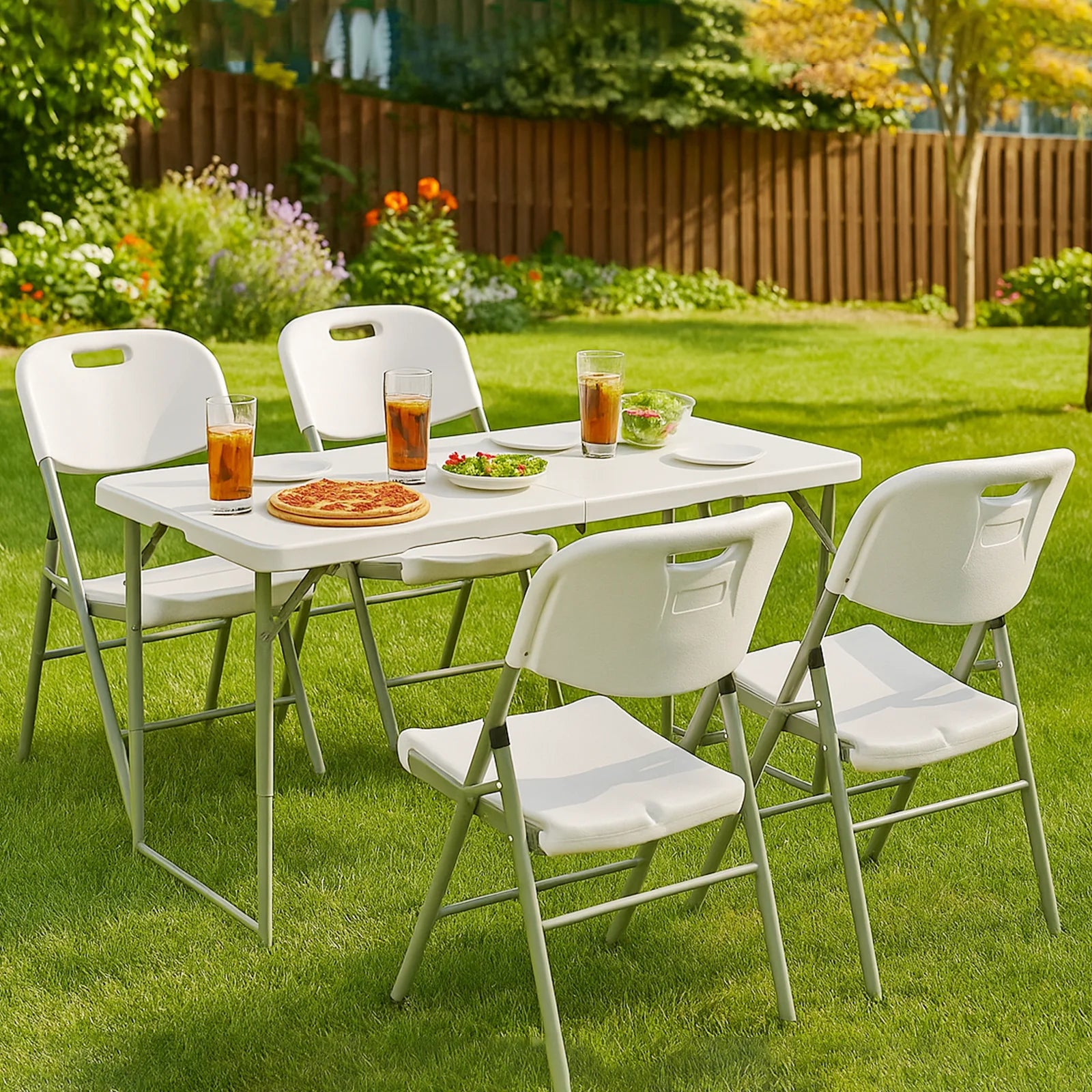 4 Foot Folding Table White