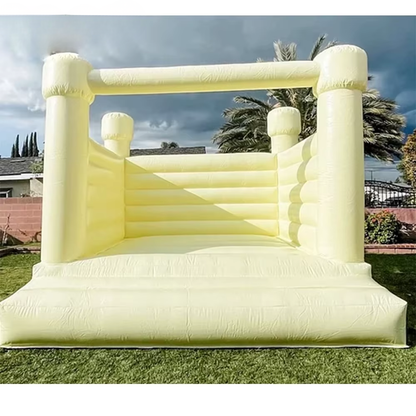 Pastel Light Blue & White Inflatable Wedding Bounce House