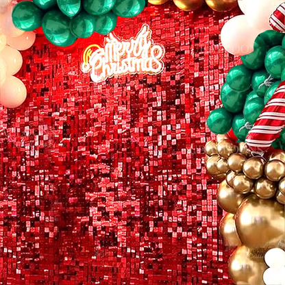 Red Shimmer Sequin Backdrop Wall Panels