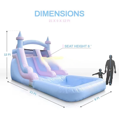Commercial 20Ft White Inflatable Bounce House with Slide