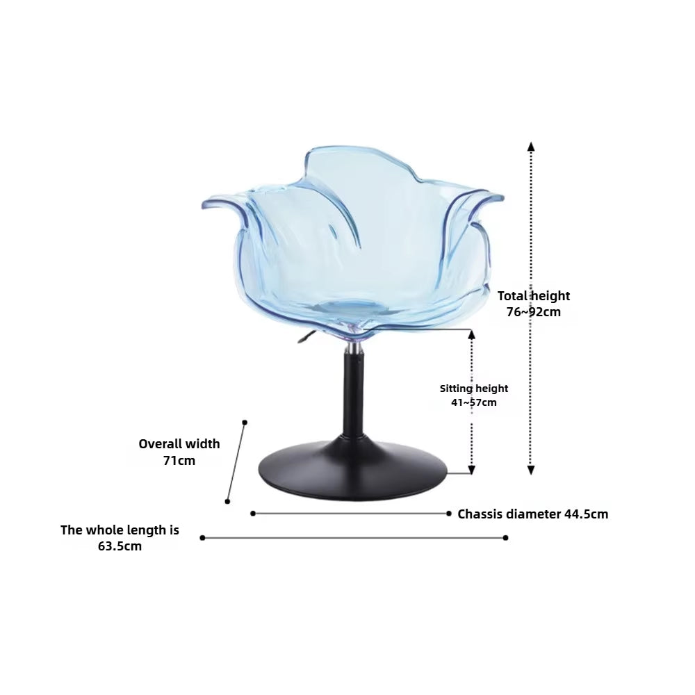 French Style Luxury Acrylic High Chair, Transparent Adjustable Island Platform Chair, High Stool, Coffee Shop Bar Chair