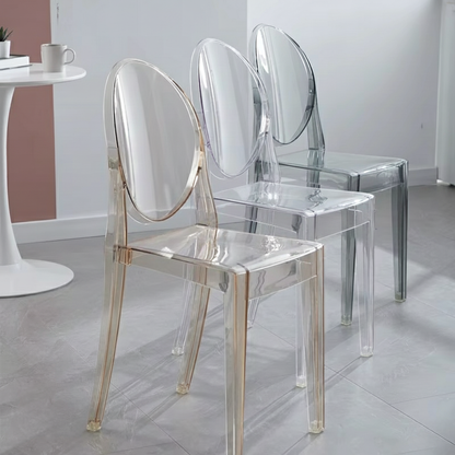 Plastic Chair with Transparent Backrest – Coffee & Dining Chair