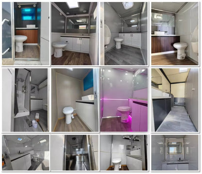 Fiberglass & Steel Mobile Prefabricated Public Bathroom Portable Outdoor Toilet with Shower Room for Sale for Villas