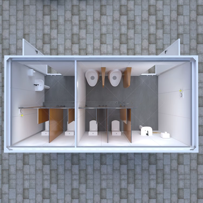 Portable Prefabricated Mobile Toilet Cabin / Movable Container Toilet