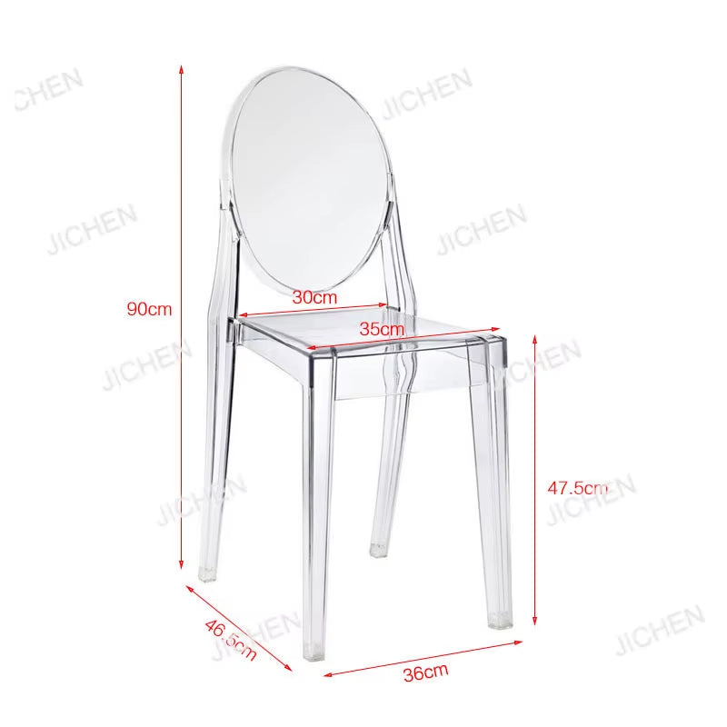 Plastic Chair Transparent Backrest Coffee Chair Acrylic Devil Restaurant Hotel Dining Chair Stool Fresh Ins Wind