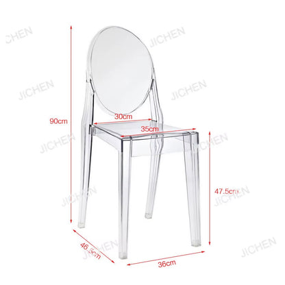 Plastic Chair Transparent Backrest Coffee Chair Acrylic Devil Restaurant Hotel Dining Chair Stool Fresh Ins Wind