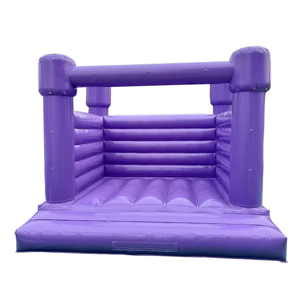 Pastel Light Blue Bounce House White Inflatable Wedding Bouncy Castle with Plato PVC Jumping Bouncer for Kids Todders Party