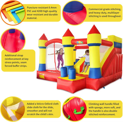 YARD Bounce House with Slide Commercial Bouncy Castle for Age 8-12 Inflatable Bounce House with Blower for Outdoor Party