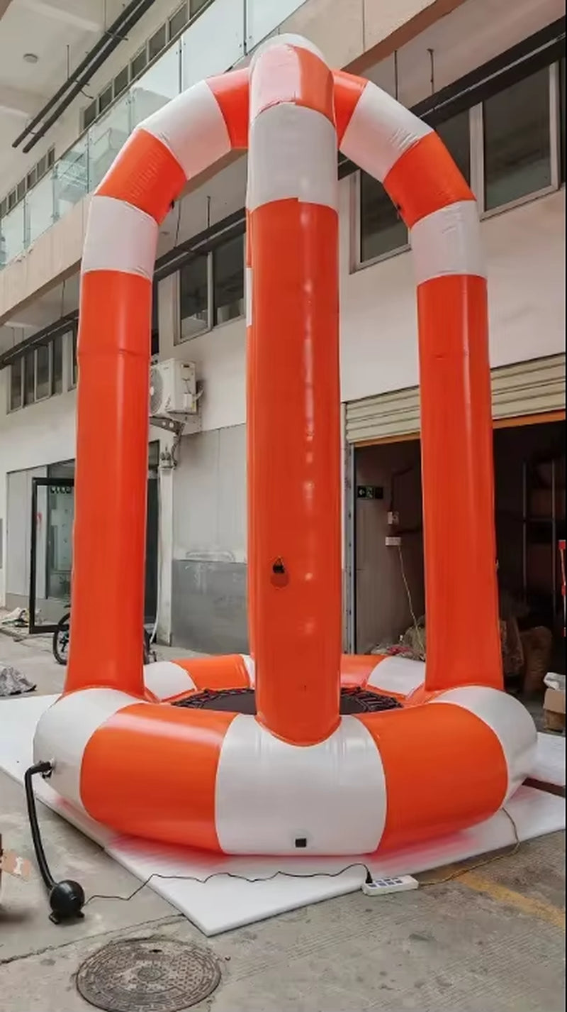 Outdoor Single Person PVC Inflatable Bungee Trampoline Inflatable Bungee Jumping Trampoline for Kids and Adults
