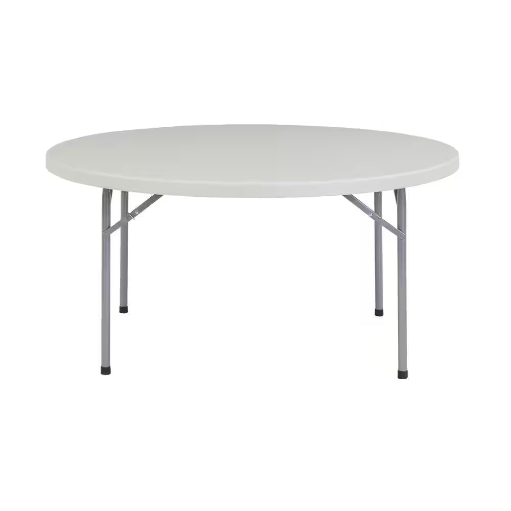 60 In. Grey Plastic round Folding Banquet Table