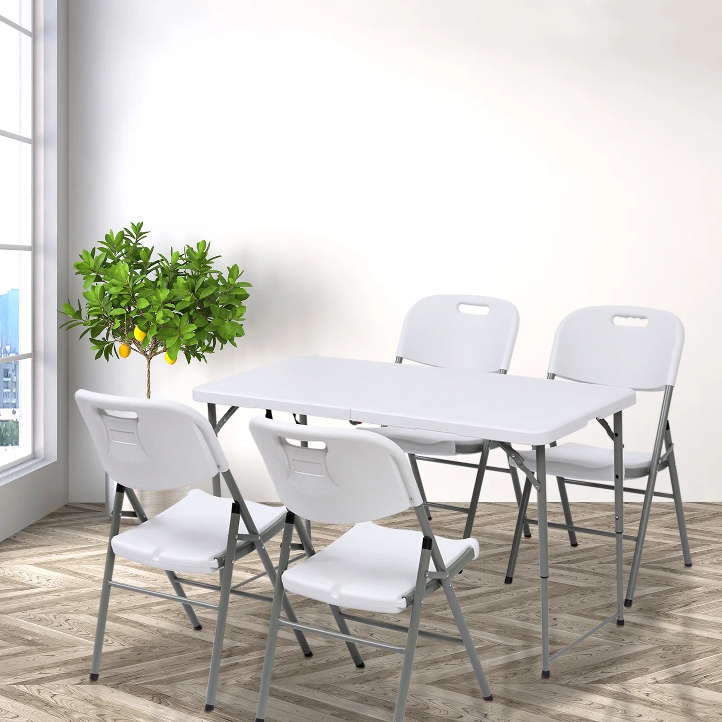 4 Foot Folding Table White