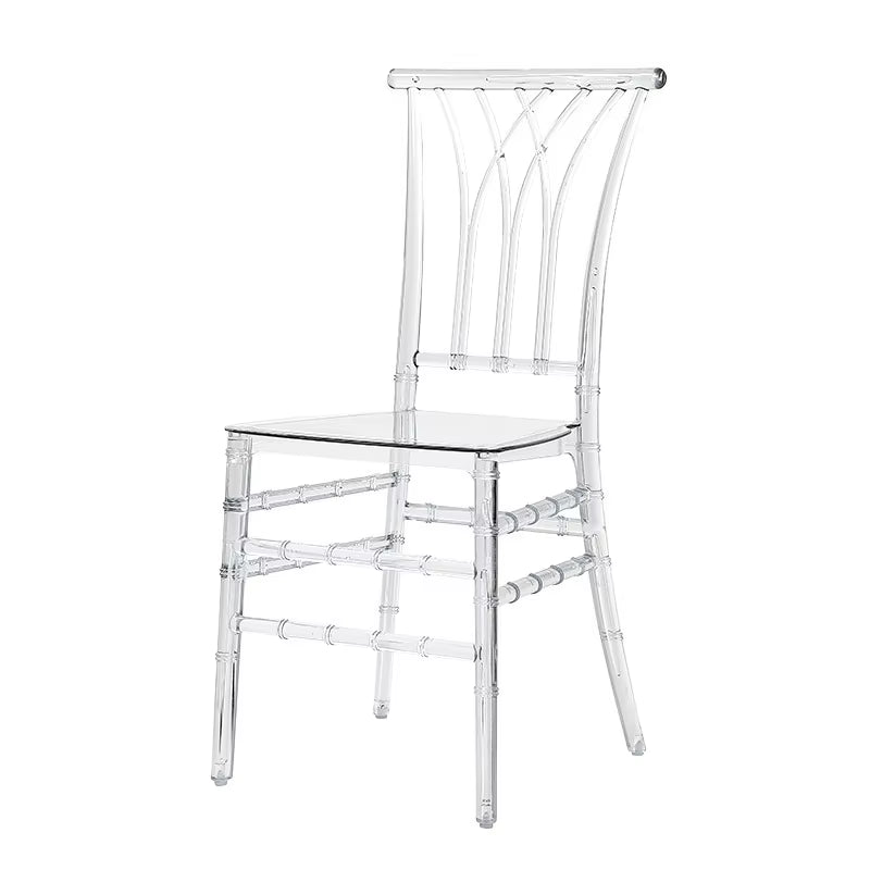 Wedding Banquet Hall Dining Chair Acrylic Crystal Chair Hotel Outdoor Activities Wedding Resin Transparent Bamboo Chair Integrat
