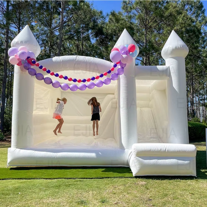Inflatable White Wedding Bounce House with Blower (15FT)