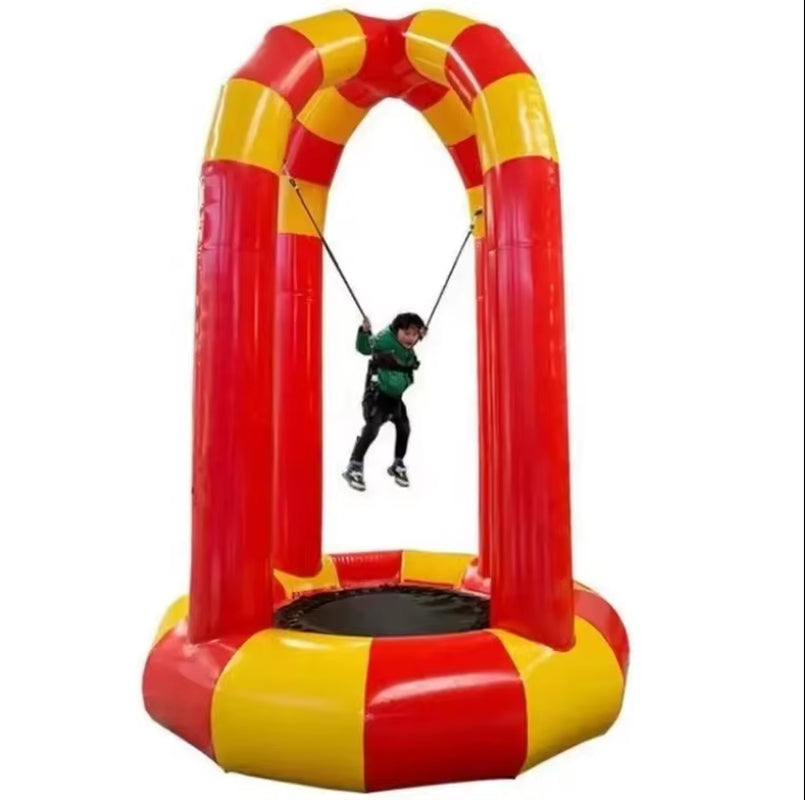 Outdoor Single Person PVC Inflatable Bungee Trampoline Inflatable Bungee Jumping Trampoline for Kids and Adults