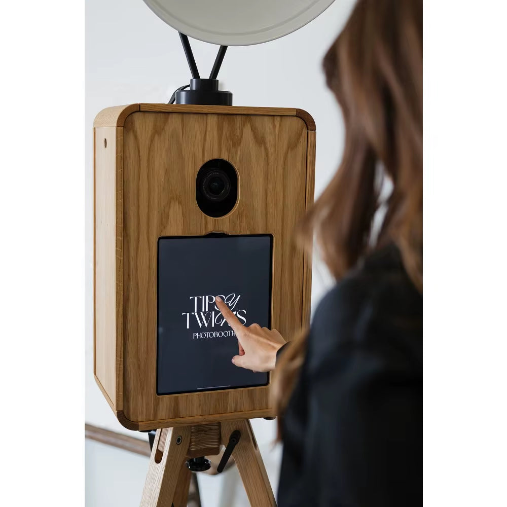 Double-Sided Oak Photo Booth 18.5 Touch Screen Display Ipad Photo Booth Case Wood Machine Photo Booth Printer